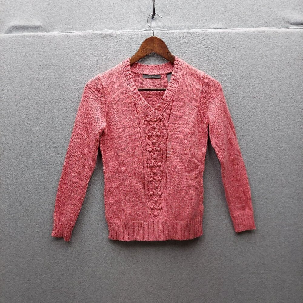Liz Claiborne Petite Womens Pink Knit Sweater